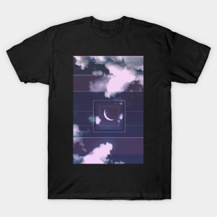 Moon dream sky clouds aesthetic love blue romantic purple T-Shirt